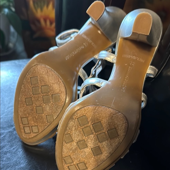 Naturalizer Silver Strappy Heels - Picture 3 of 7